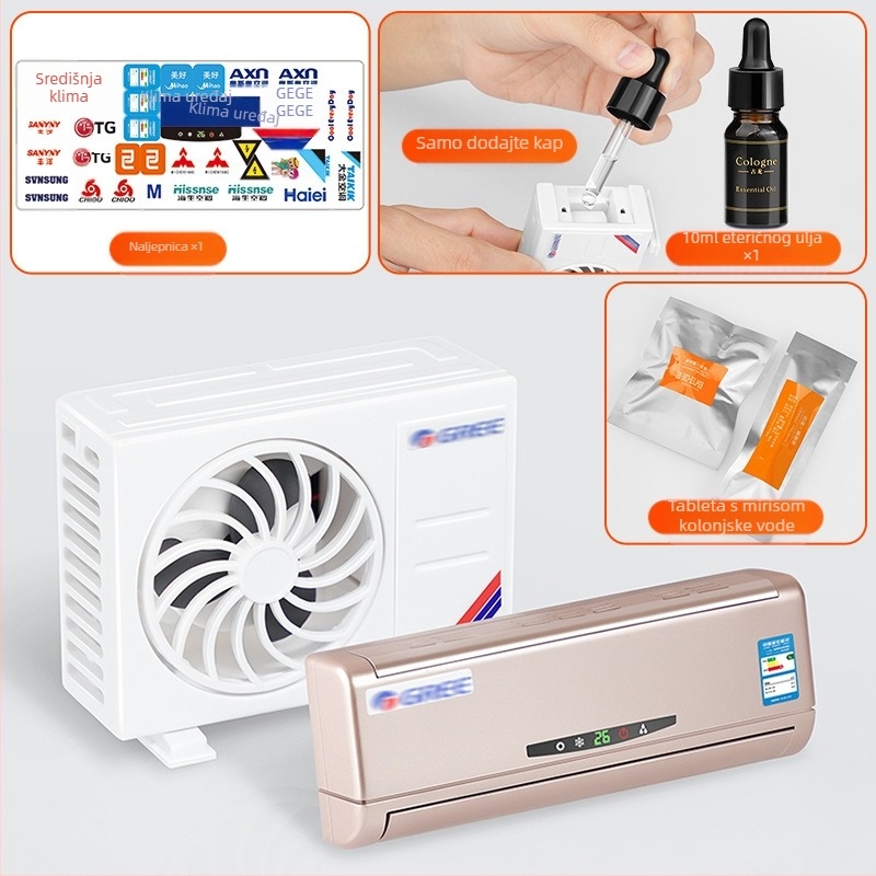 Model mini klima uređaja u automobilu, središnja konzola, pribor za ukrašavanje automobila, ukrasi za automobile, solarna energija, novi model 2025.