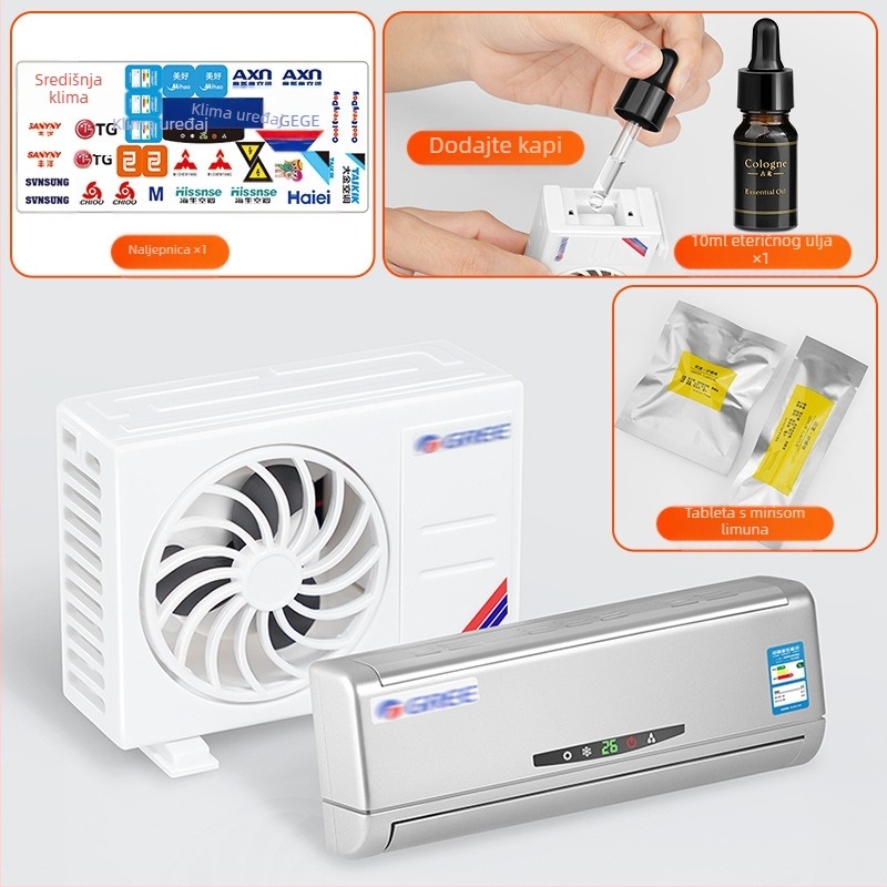 Model mini klima uređaja u automobilu, središnja konzola, pribor za ukrašavanje automobila, ukrasi za automobile, solarna energija, novi model 2025.