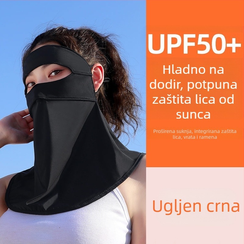 Zaštita od sunca za cijelo lice, UV zaštita, maska za lice od ledene svile, za jahanje, za žene, suncobran za lice, Gini maska za vrat i kutove očiju