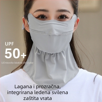 Ljetna maska za sunčanje od ledene svile, zaštita vrata, zaštita od sunca, UV zaštita, prozračna 3D stereo zaštita za oči, vanjska maska za zaštitu od sunca