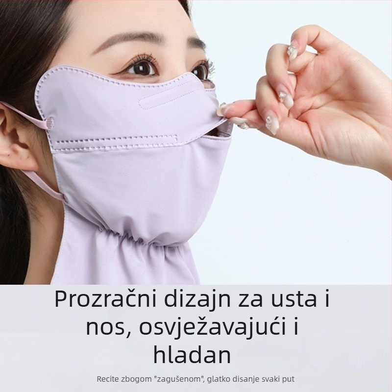 Ljetna maska za sunčanje od ledene svile, zaštita vrata, zaštita od sunca, UV zaštita, prozračna 3D stereo zaštita za oči, vanjska maska za zaštitu od sunca