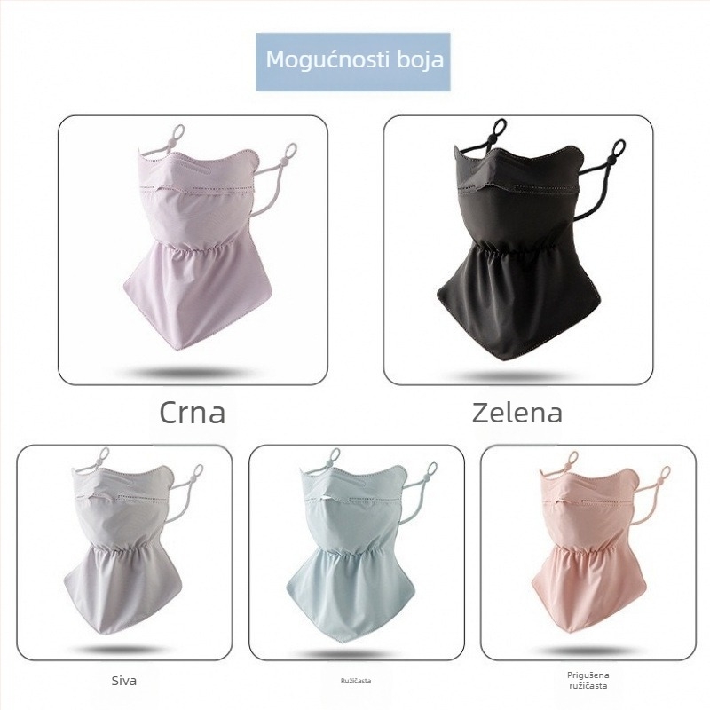 Ljetna maska za sunčanje od ledene svile, zaštita vrata, zaštita od sunca, UV zaštita, prozračna 3D stereo zaštita za oči, vanjska maska za zaštitu od sunca