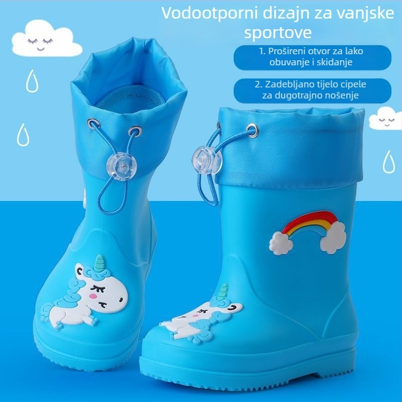 Dječje gumene čizme za dječake i djevojčice, crtane dječje vodene cipele, slatke dječje vodene čizme, neklizajuće tople vodootporne studentske cipele
