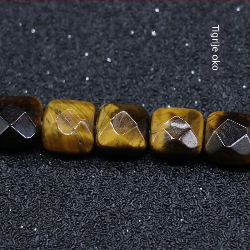 Kristalni ahat poludragi kamen 8 mm kvadratne fasetirane labave perle DIY narukvica ogrlica nakit pribor materijali veleprodaja