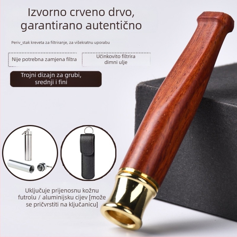 Jinsinan filter za cigarete od punog drveta, grubi, srednji i fini filter za tri upotrebe, cirkulacijski tip, periv