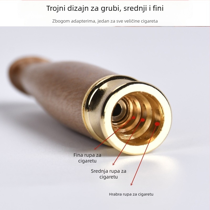 Jinsinan filter za cigarete od punog drveta, grubi, srednji i fini filter za tri upotrebe, cirkulacijski tip, periv