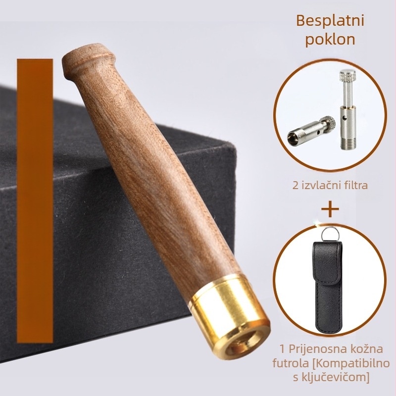 Jinsinan filter za cigarete od punog drveta, grubi, srednji i fini filter za tri upotrebe, cirkulacijski tip, periv