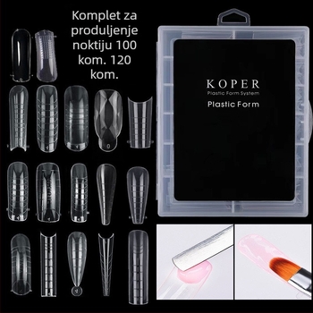 Prekogranični kristalni kalup za nokte, kristalni ekstenzije, bezpapirni brzi fototerapijski ekstenzijski nokti, 120 kalupa za zmiju