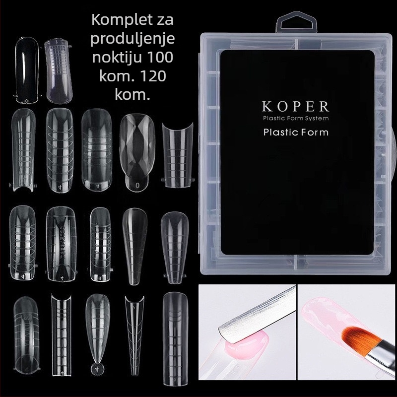 Prekogranični kristalni kalup za nokte, kristalni ekstenzije, bezpapirni brzi fototerapijski ekstenzijski nokti, 120 kalupa za zmiju