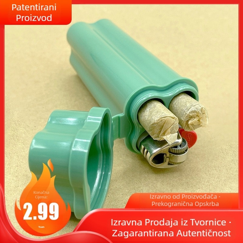 Jednodijelna kutija za cigarete s preklopnim poklopcem (uvećana verzija) s dvostrukim i trima rupama, upaljač s četiri rupe, jednostavan za pohranu