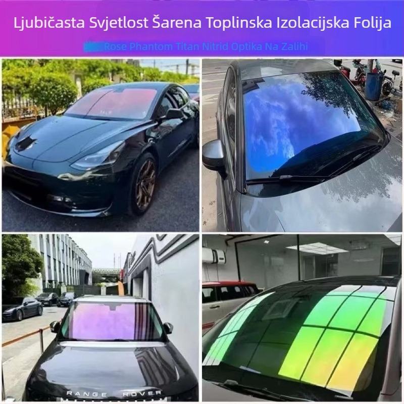 Popularna šarena solarna folija za prednju izolaciju, ljubičasta, svijetloplava, čarobnica, ruža, duh, folija za automobilske prozore, visoka izolacija i visoka rezolucija