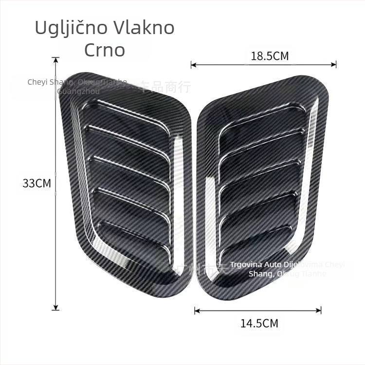 Univerzalna ukrasna napa za automobil, lažna naljepnica za izlaz zraka, personalizirana naljepnica za kreativni ulaz zraka motora, pribor za modifikaciju