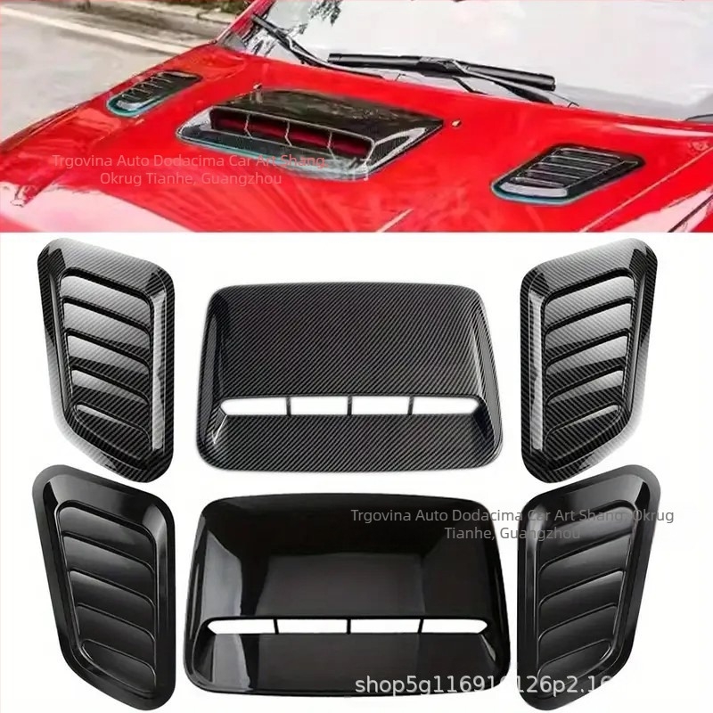 Univerzalna ukrasna napa za automobil, lažna naljepnica za izlaz zraka, personalizirana naljepnica za kreativni ulaz zraka motora, pribor za modifikaciju