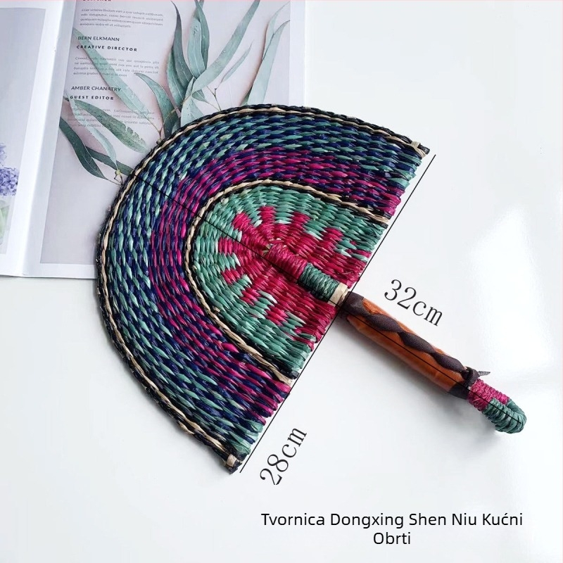 Vijetnamski uvezeni ručno pleteni ventilator od morskih algi, pleteni ventilator za dnevni boravak u stilu afričkih elemenata, zidni ukras za ljeto