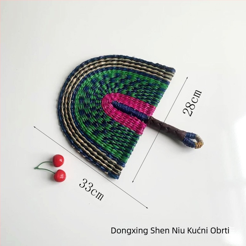 Vijetnamski uvezeni ručno pleteni ventilator od morskih algi, pleteni ventilator za dnevni boravak u stilu afričkih elemenata, zidni ukras za ljeto