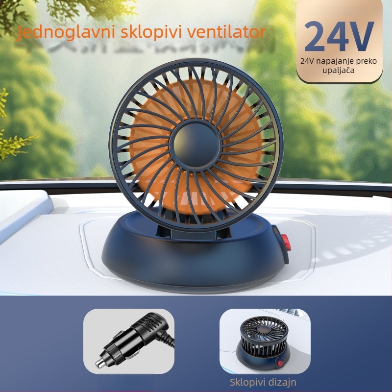 Novi automobilski ventilator s četiri glave, električni ventilator za automobil s rotirajućim sklopivim motorom od 360 stupnjeva, snažan rashladni mini kamion, mali ventilator
