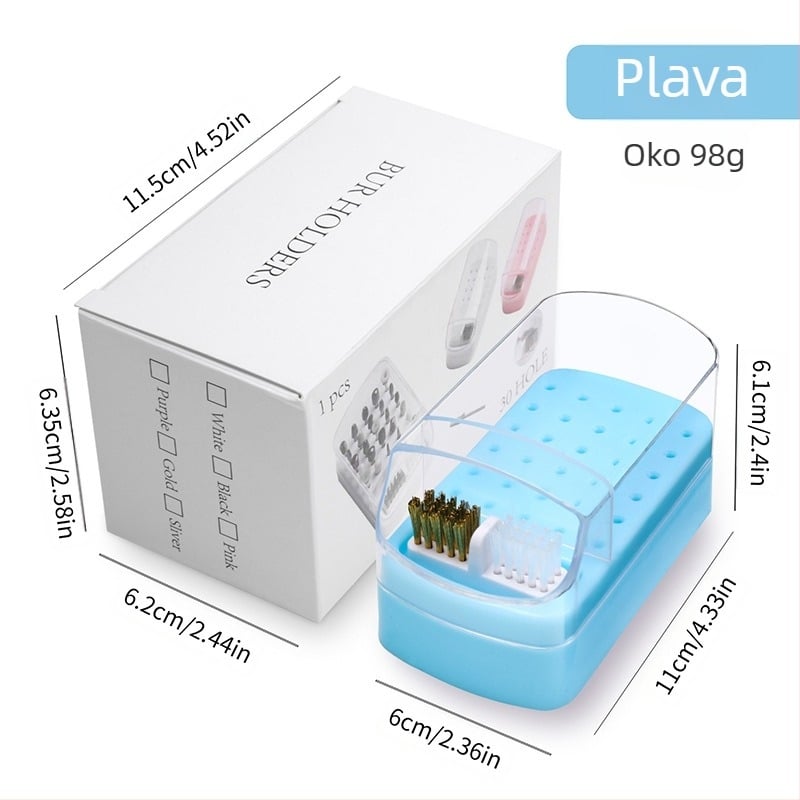 Prekogranično čišćenje glava za poliranje, kutija za pohranu s 30 rupa, glava za brušenje kvadratnih čavala sa 100 rupa, prozirni stalak otporan na prašinu na zalihi