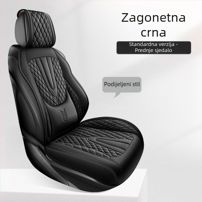 Fiksna lumbalna potpora, potpuno zatvoreni jastuk za autosjedalicu, univerzalna navlaka za autosjedalicu za pet osoba, za sva četiri godišnja doba, prozračna i otporna na habanje