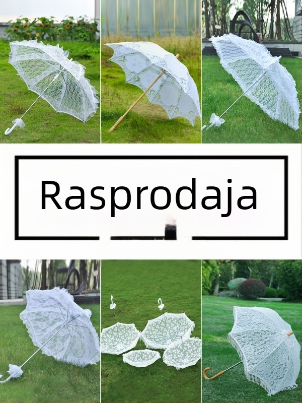 ♡Vjenčanica, čipkasti kišobran, bijeli princezin kišobran, vjenčanje, europski mladenski kišobran, vjenčanica, žene, fotografija, vjenčana fotografija