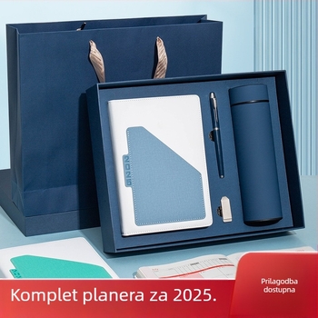 Raspored za 2025., ovaj džepni dnevni plan na jednoj stranici, ovaj poslovni notes, bilježnica, prilagođeni logotip za ispis