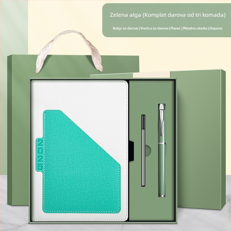 Raspored za 2025., ovaj džepni dnevni plan na jednoj stranici, ovaj poslovni notes, bilježnica, prilagođeni logotip za ispis