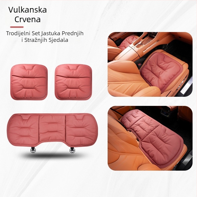 Jastuk za autosjedalicu, četiri godišnja doba, opći interijer, vrhunski nabor, pogodan za Mercedes-Benz BMW jastuk za sjedalo, jednodijelna navlaka za stražnje sjedalo