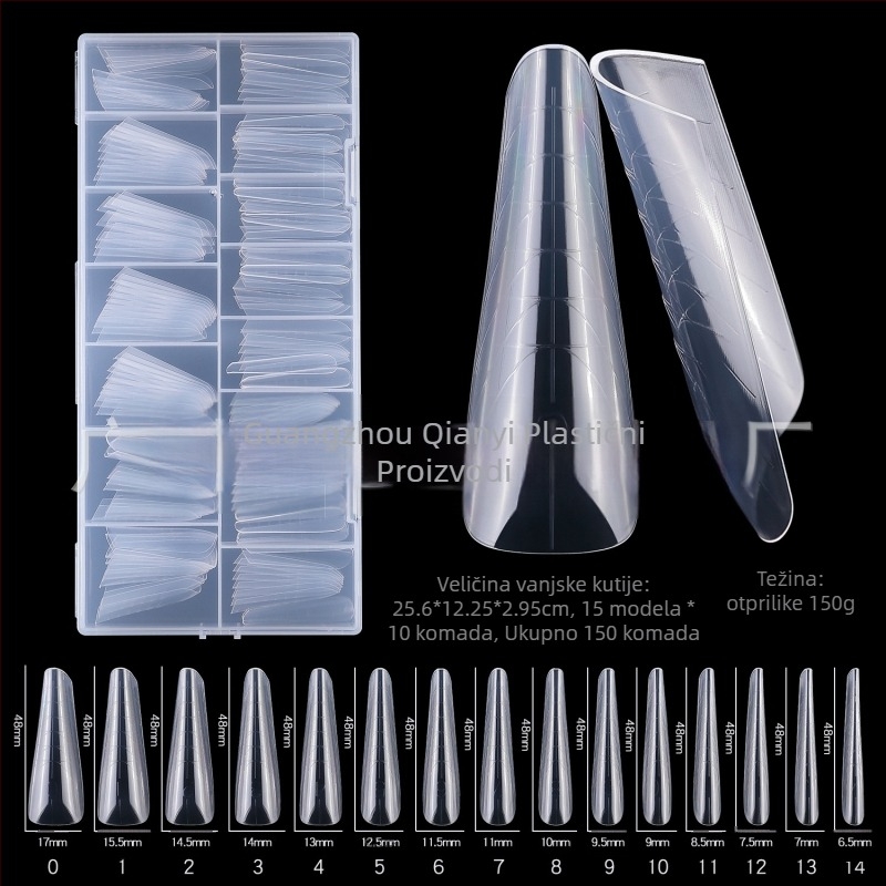 Prekogranični novi 150 komada kristalnih kalupa za ekstenzije noktiju bez držača za papir, brzi fototerapijski ekstenziji, produljenje i proširenje noktiju