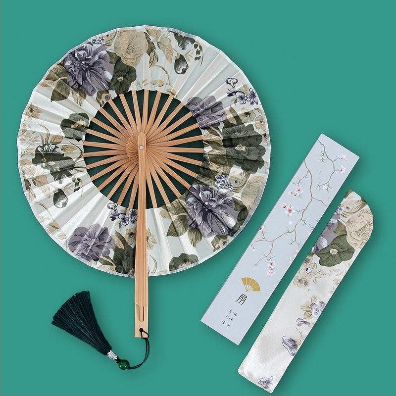 Antički mali okrugli ventilator, sklopivi ženski ventilator na vjetrenjači u kineskom stilu, retro mali ventilator, ljetni poklon, sklopivi ventilator na veliko