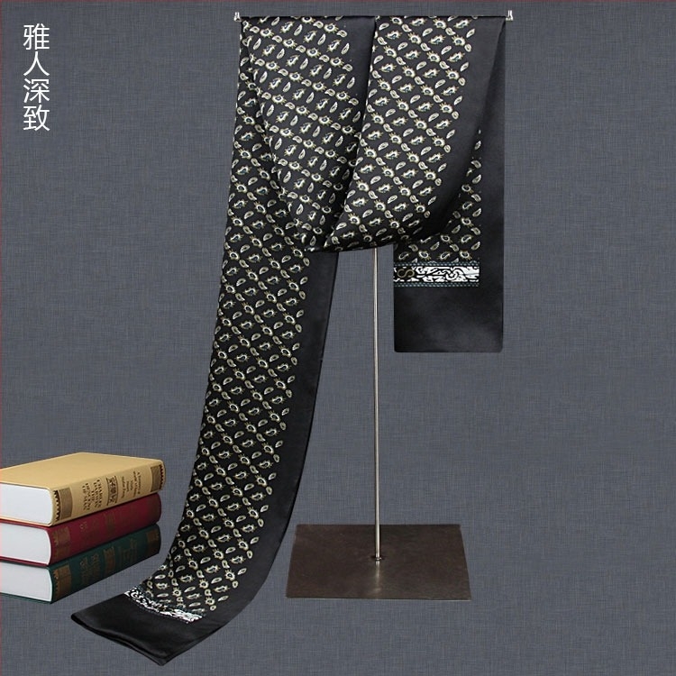 100 Mulberry svileni muški šal dvoslojni karirani svileni šal engleskog stila za muškarce srednje i starije dobi, jesenski i zimski tanki šal