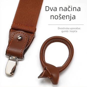 Odijelo za odrasle muškarce, naramenice za košulju, muške hlače za starije osobe, elastična kopča za gumbe, remen za gumbe za mlade