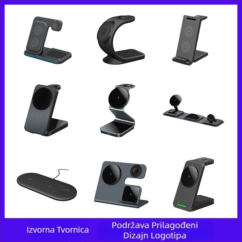 Prekogranični magnetski bežični punjač s tri u jednom za stolno računalo za bežično punjenje Applea, personalizirani poslovni pokloni