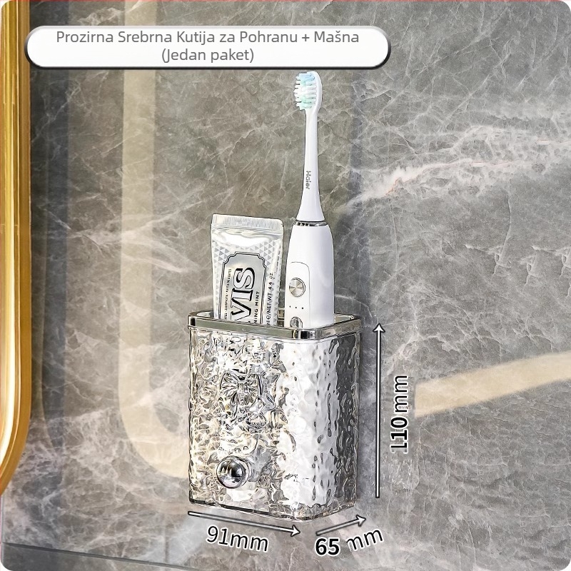 Stalak za četkicu za zube za WC, pastu za zube, češalj za kupaonicu, zidni stalak za umivaonik za WC, brijač, spremljen