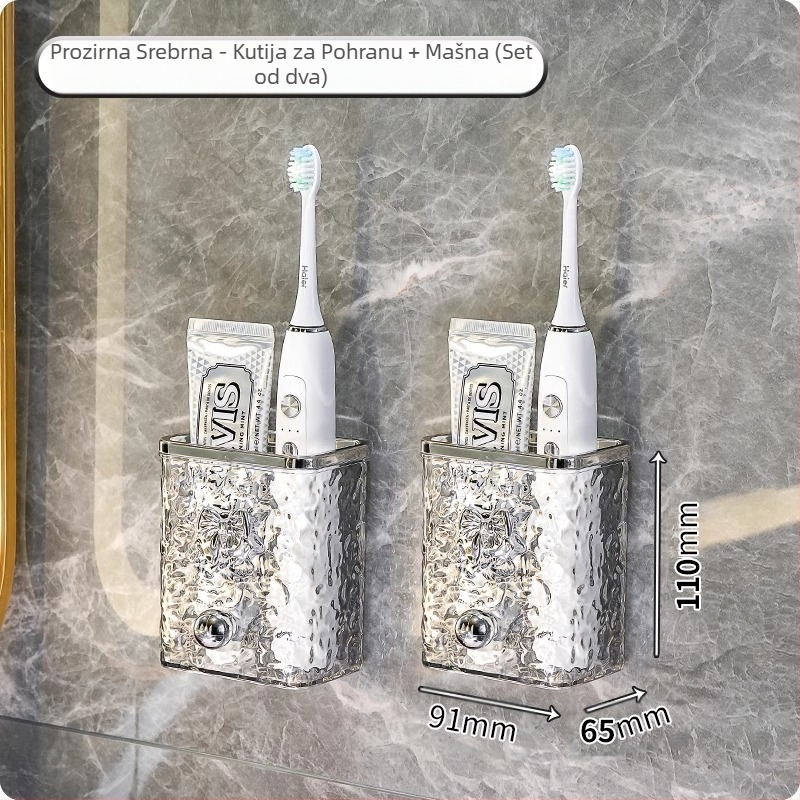 Stalak za četkicu za zube za WC, pastu za zube, češalj za kupaonicu, zidni stalak za umivaonik za WC, brijač, spremljen