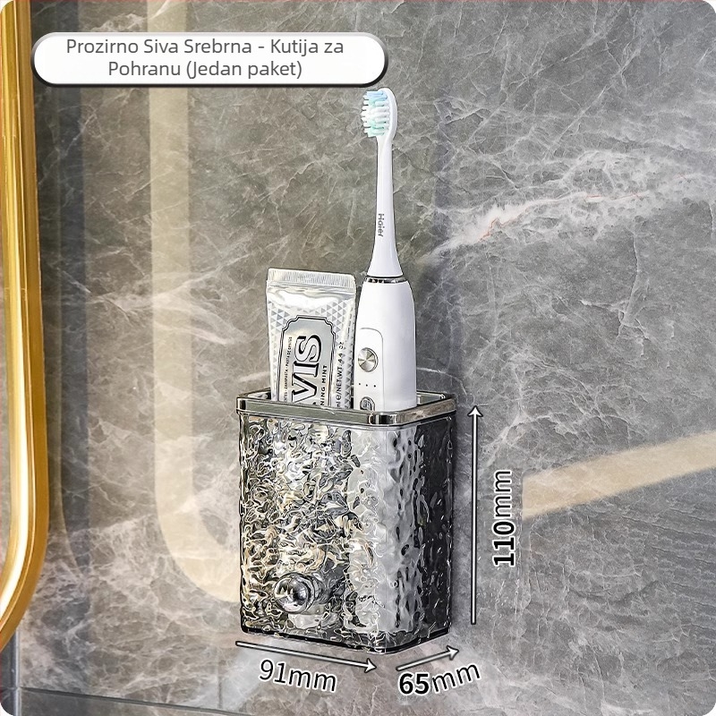 Stalak za četkicu za zube za WC, pastu za zube, češalj za kupaonicu, zidni stalak za umivaonik za WC, brijač, spremljen