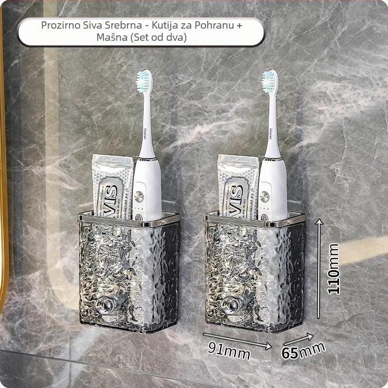 Stalak za četkicu za zube za WC, pastu za zube, češalj za kupaonicu, zidni stalak za umivaonik za WC, brijač, spremljen