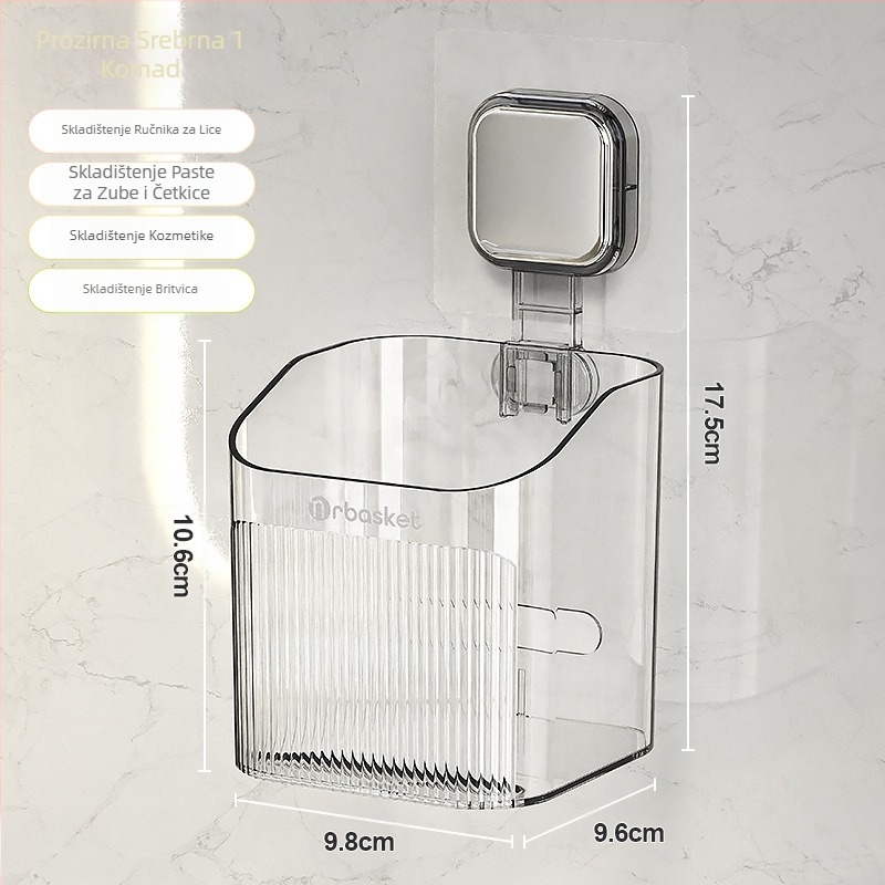 Stalak za četkicu za zube za WC, pastu za zube, češalj za kupaonicu, zidni stalak za umivaonik za WC, brijač, spremljen