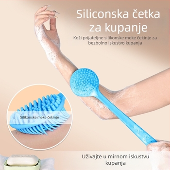 Prekogranična silikonska četka za kupanje s dugom drškom, čišćenje i masaža, lijena četka za kupanje, stražnja artefaktna kupaonska dvostrana četka za kupanje na veliko