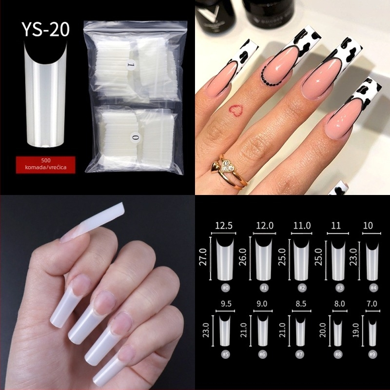 Novi francuski nokti, naljepnice za nokte s prekograničnim pola naljepnica, naljepnice za nokte, umjetni nokat, flasteri za nokte, nokti s produženim nošenjem