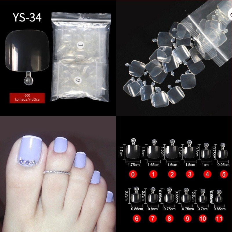 Novi francuski nokti, naljepnice za nokte s prekograničnim pola naljepnica, naljepnice za nokte, umjetni nokat, flasteri za nokte, nokti s produženim nošenjem