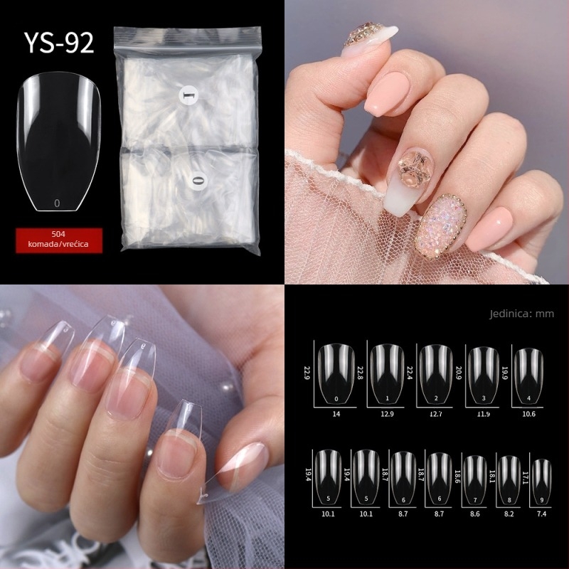 Novi francuski nokti, naljepnice za nokte s prekograničnim pola naljepnica, naljepnice za nokte, umjetni nokat, flasteri za nokte, nokti s produženim nošenjem