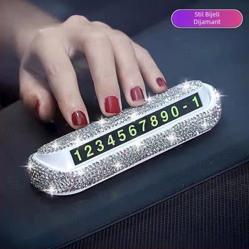 Božica svjetlucava dijamantna privremena parkirna ploča za automobil 2025. Novi model telefonske tablice s brojem za automobil, ukras za broj automobila za montažu na internet, poznata osoba u pokretu