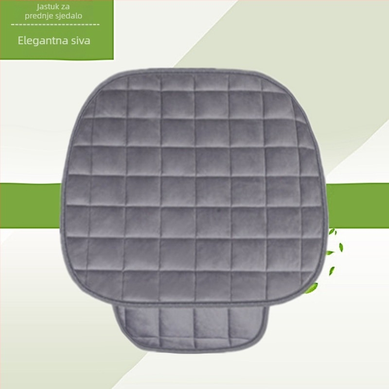 Zimski jastuk za autosjedalicu bez naslona, kvadratni izvezeni plišani topli trodijelni jastuk za jedno sjedalo za prednje i stražnje redove, bez vezica