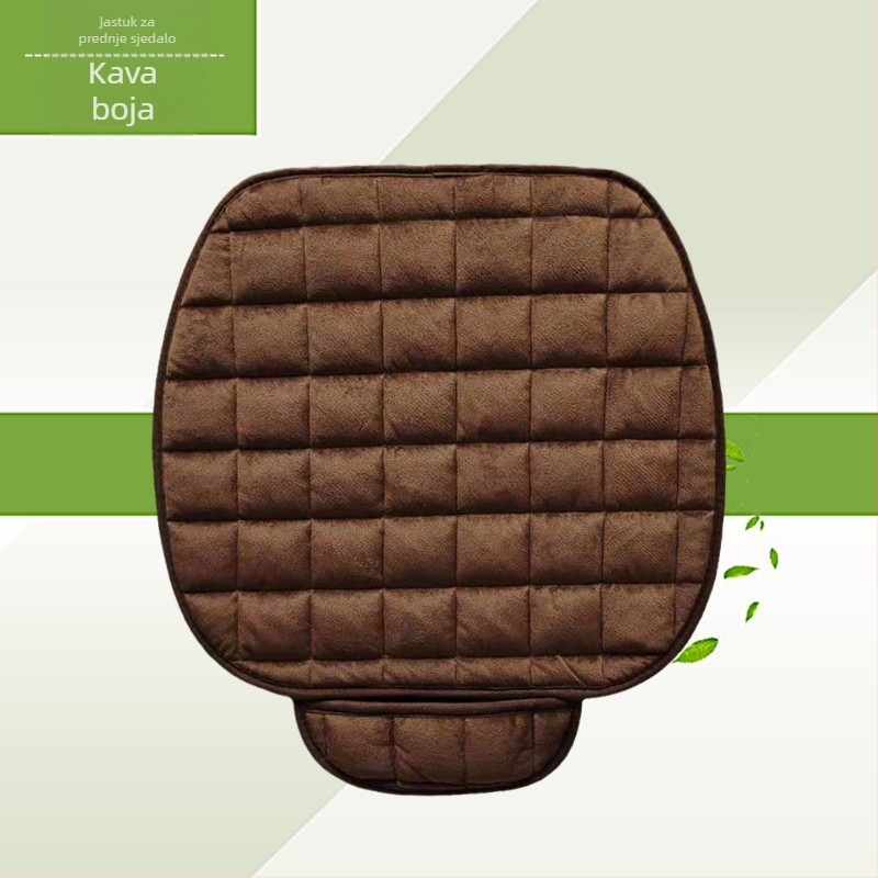 Zimski jastuk za autosjedalicu bez naslona, kvadratni izvezeni plišani topli trodijelni jastuk za jedno sjedalo za prednje i stražnje redove, bez vezica