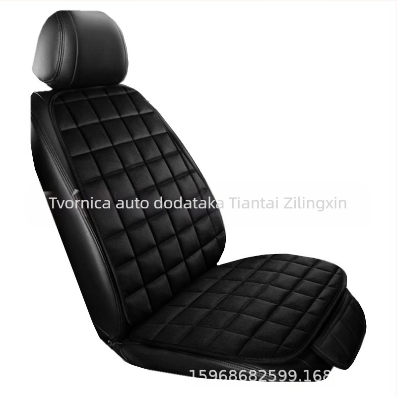 Zimski jastuk za autosjedalicu bez naslona, kvadratni izvezeni plišani topli trodijelni jastuk za jedno sjedalo za prednje i stražnje redove, bez vezica