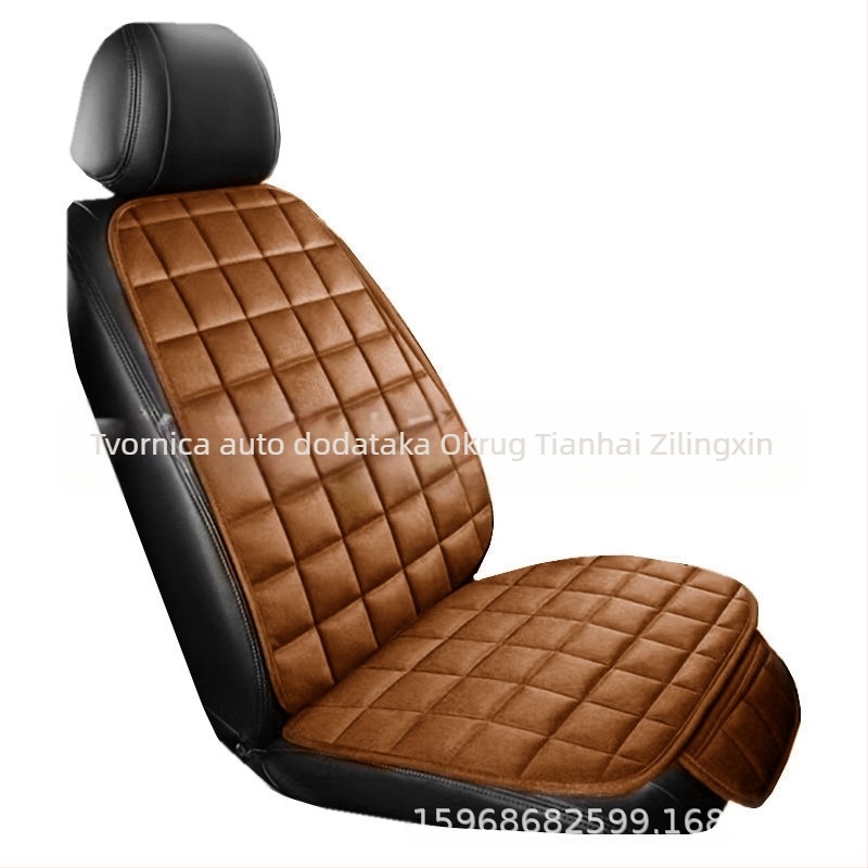 Zimski jastuk za autosjedalicu bez naslona, kvadratni izvezeni plišani topli trodijelni jastuk za jedno sjedalo za prednje i stražnje redove, bez vezica