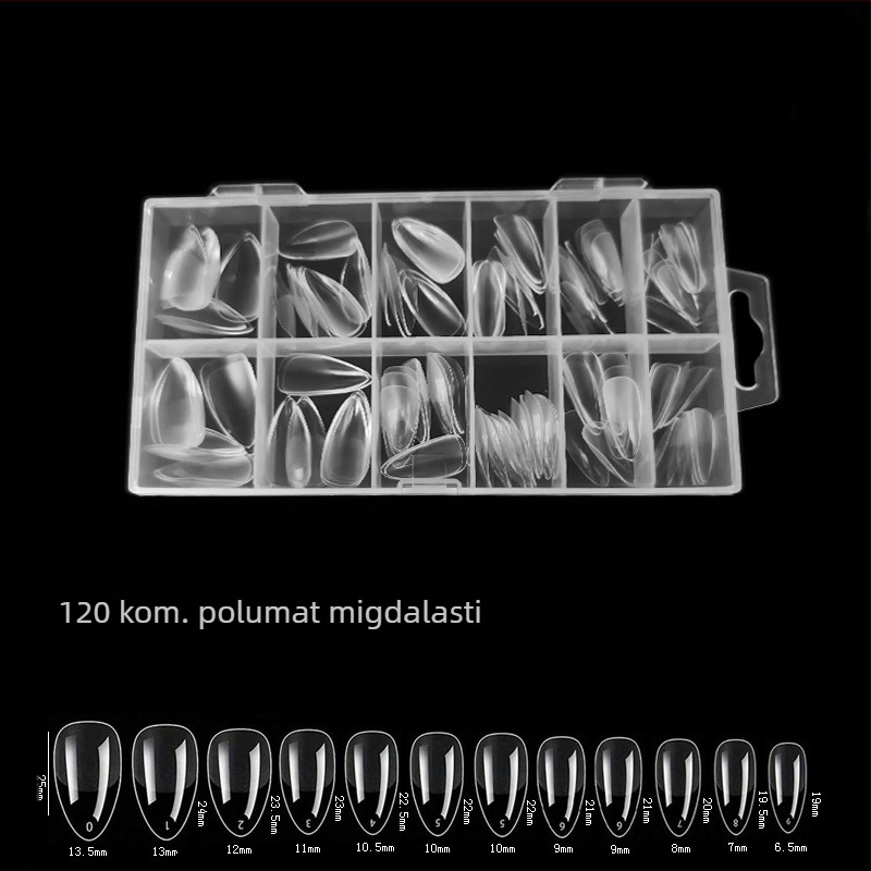 600 komada noktiju u kutiji, presavijenih, bez tragova, bez rezbarenja, pune naljepnice, polumatirane, kratke, kvadratne, baletne, umjetne naljepnice za nokte