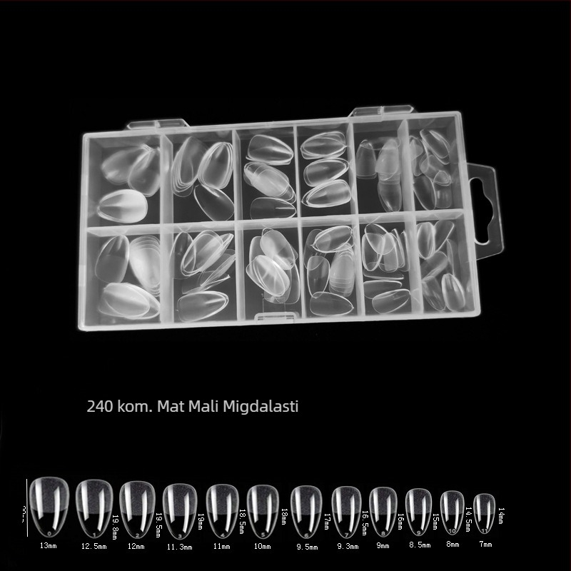 600 komada noktiju u kutiji, presavijenih, bez tragova, bez rezbarenja, pune naljepnice, polumatirane, kratke, kvadratne, baletne, umjetne naljepnice za nokte