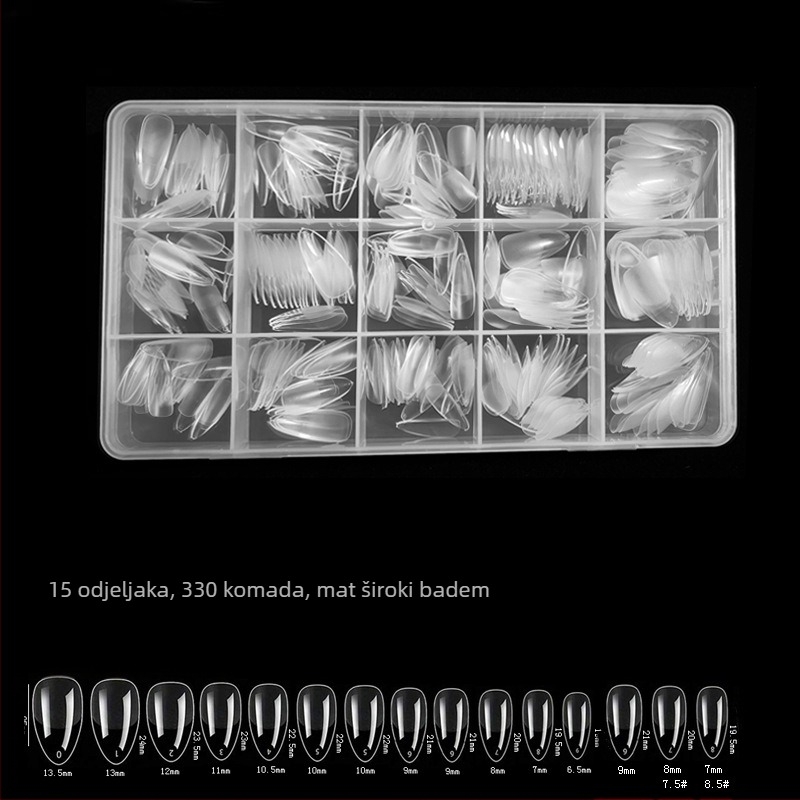 600 komada noktiju u kutiji, presavijenih, bez tragova, bez rezbarenja, pune naljepnice, polumatirane, kratke, kvadratne, baletne, umjetne naljepnice za nokte