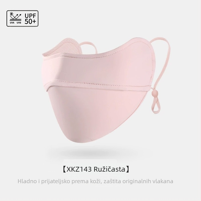 Maska za sunčanje za ženske kutke očiju, prozračna ljetna, anti-ultraljubičasta gradijentna ledeno svilena stereo maska za sunce UPF50