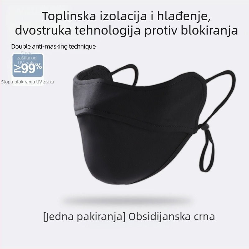 Maska za sunčanje za ženske kutke očiju, prozračna ljetna, anti-ultraljubičasta gradijentna ledeno svilena stereo maska za sunce UPF50